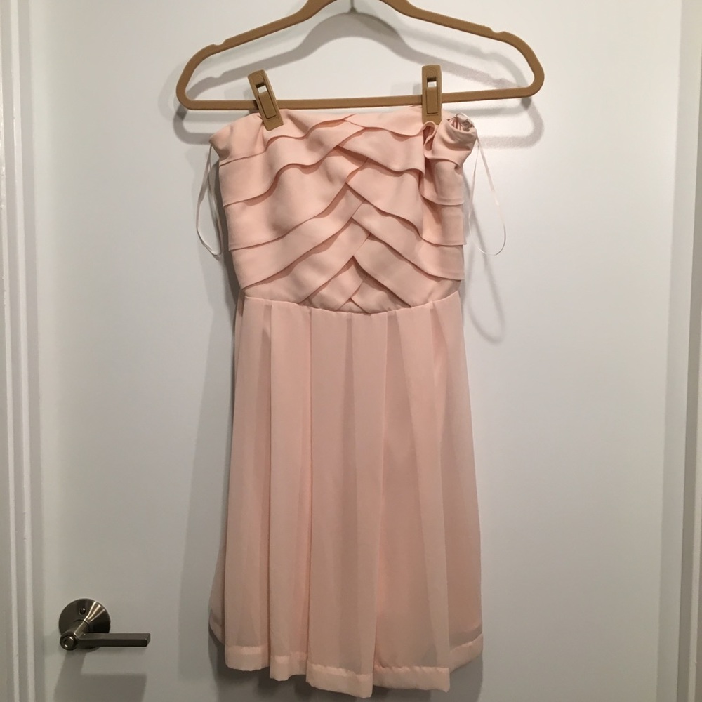 Blush pink chiffon dress from express